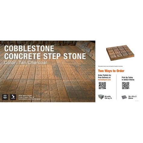 Oldcastle Paper Sample Only 16 In X 16 In Charcoaltan Cobblestone Concrete Step Stone Sample