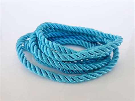 3 Ply 5mm Aqua Blue Twist Cord Wrapped Thread Cord Satin Etsy