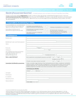 Invulbaar Online Klm American Express Corporate Card Inclusief Flying