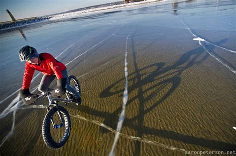 Winter Cycling On Crystal Clear Lake Michigan Ice Imgur