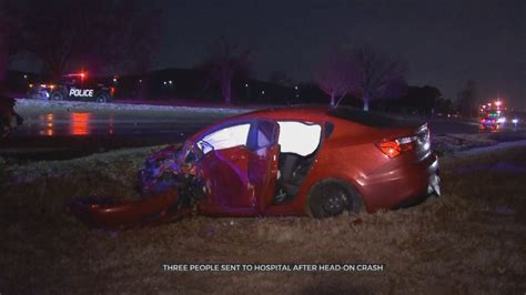 3 Hospitalized After Head On Crash In Tulsa