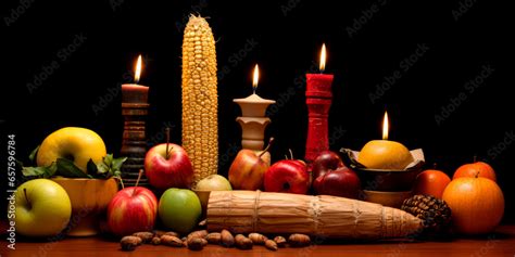 Kwanzaa Symbols:: Kinara, Mazao (crops), Mkeka (mat), Vibunzi (ears of ...