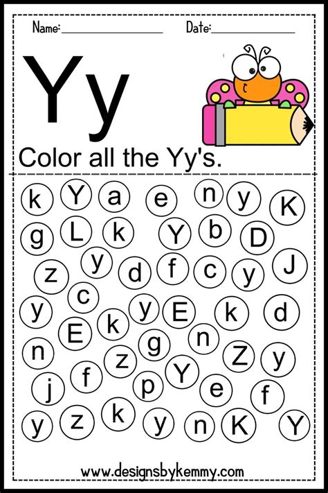 Find The Letter Y Worksheet Flash Card Letter Find Worksheets