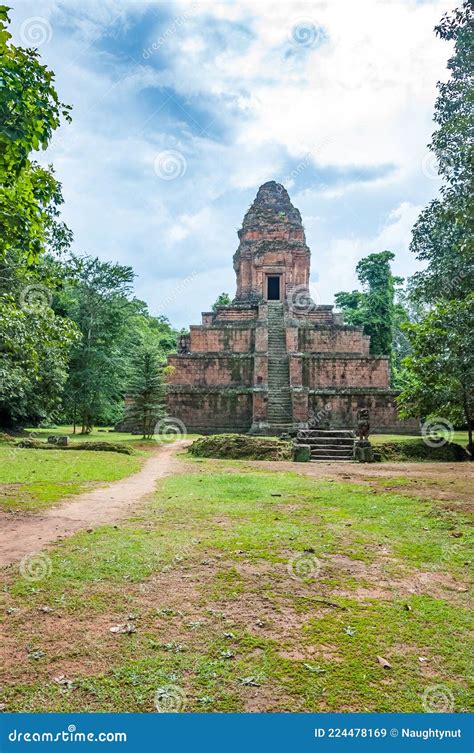 Ancient Buddhist Khmer Temple In Angkor Wat Cambodia Baksei Chamkrong