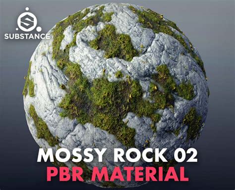 Mossy Rock Pbr Material Texture Flippednormals