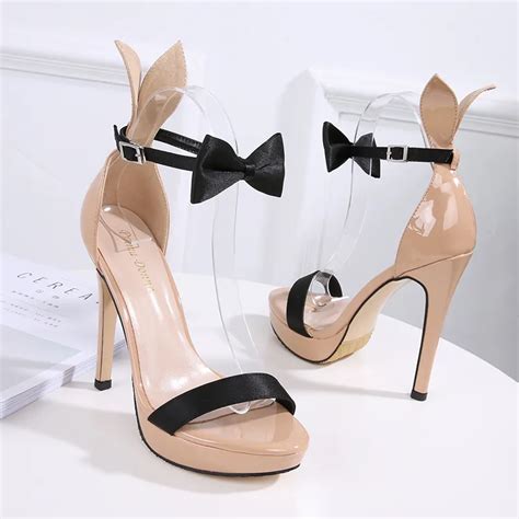 Charmerende Nude Selskabs Sandaler Dame 2021 Sløjfe Ankel Strop 12 cm Stiletter Peep Toe