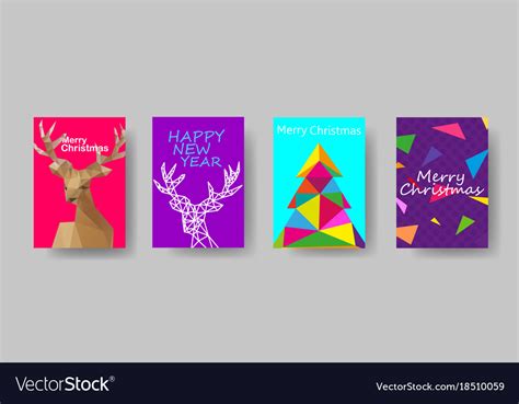 Colorful holiday christmas cover design template Vector Image