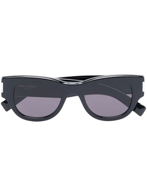 Saint Laurent Naked Wire Core Cat Eye Sunglasses In Black Modesens