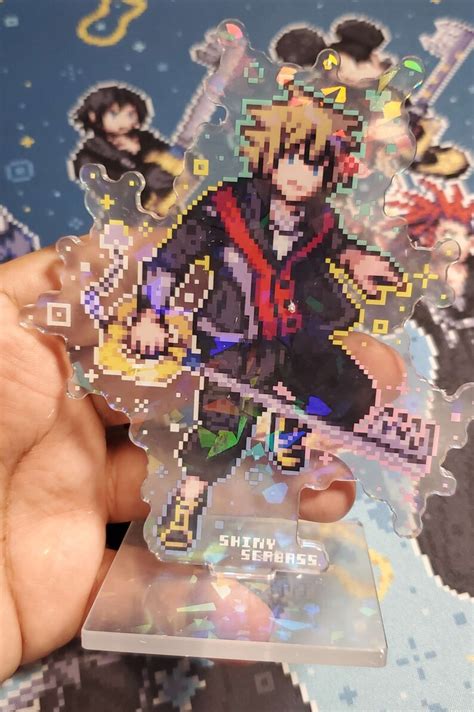 Sora Kh Acrylic Standee Pixel Art Double Sided Cracked Etsy