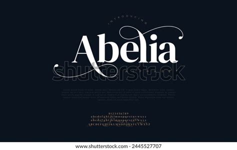 Abelia Elegant Font Uppercase Lowercase Number Stock Vector Royalty