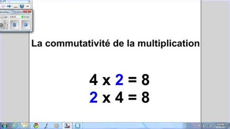 propriétés commutatives et associatives de la multiplication - Observer