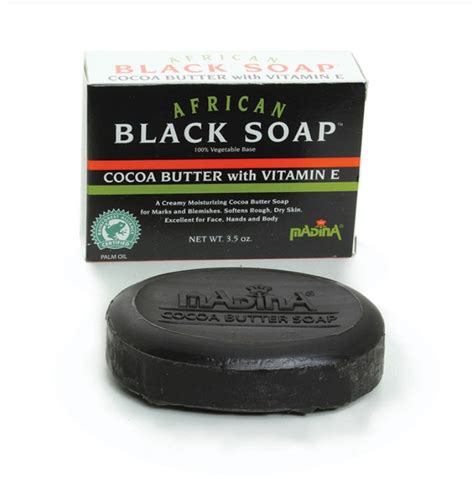 African Black Soap With Cocoa Butter And Vitamin E By Madina Cc360