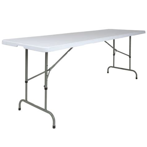 Flash Furniture Table pliante en plastique blanc granite réglable en