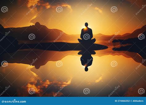 Person Sitting In Inner Stillness And Peace During Meditation Stock