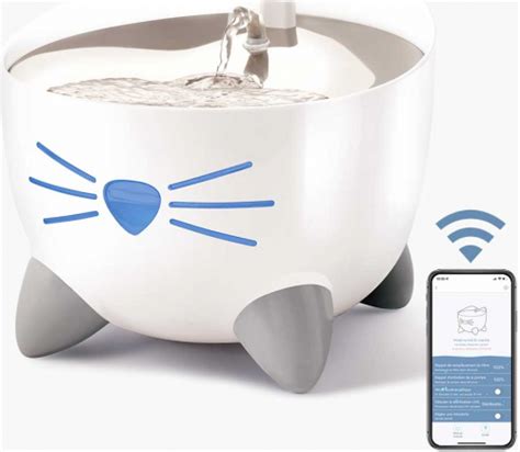 Catit Pixi Smart wifi Weiß und Stahl 2L Trinkbrunnen für Katzen