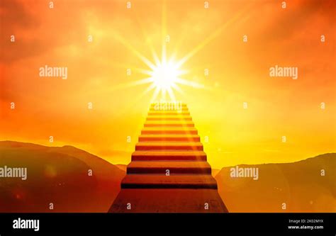 Golden Steps To Heaven Stock Photo Alamy