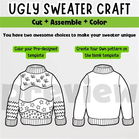 Design an ugly sweater - Ugly sweater craft - Pre-designed & blank ...