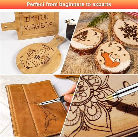 45PCS Wood Burning Kit with 22 Carving Tips | Adjustable Temperature ...