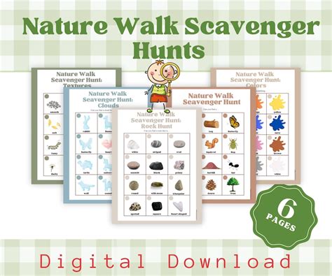 Nature Walk Scavenger Hunts Printable Montessori Materials Outdoor