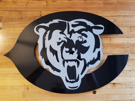 Custom Two Piece Chicago Bears Metal Wall Hanging Etsy