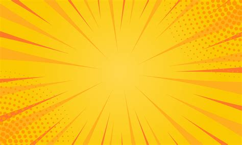 Bright Yellow Pop Art Background With Halftone Modern Sunny Background