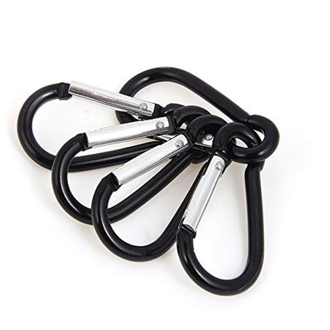 Pcs Mini Keychain Carabiner Clips Small Aluminum Black Climbing