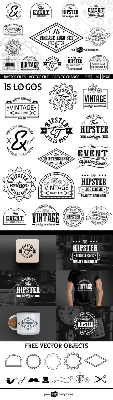 Free Vintage Vector Logo Set – Free PSD Templates