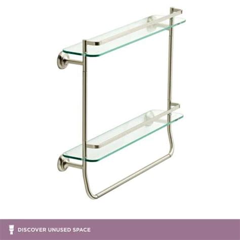 Brushed Nickel Bathroom Wall Shelf With Towel Bar Semis Online