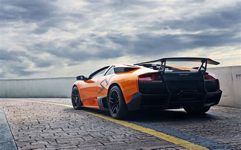 Lamborghini Murcielago LP670 4 SV Orange Supercar Wallpaper Cars