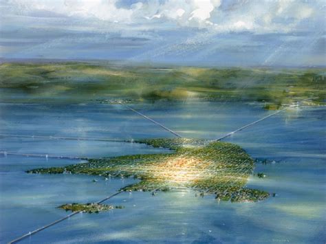 The ancient Aztec capital of Tenochtitlan, depicted here in a painting ...