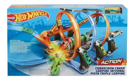 Hot Wheels Corkscrew Crash Triple Looping Infernal Pistas Cuotas Sin