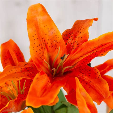 Artificial Orange Tiger Lily Bush Bushes Bouquets Florals Craft