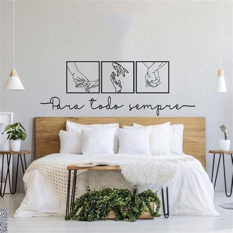 Kit 3 Quadros Casal Minimalista Decorativo Cabeceira Frase De Parede