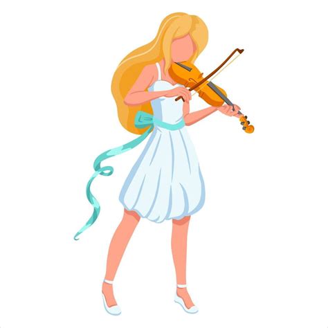 Chica Violinista Tocando Música Estilo De Dibujos Animados 2423890 Vector En Vecteezy