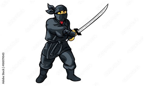 Ninja Basic Stance Stock Vector Adobe Stock