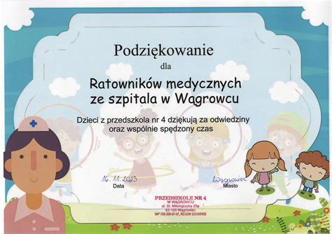 Podziękowania dla naszych ratowników Zespół Opieki Zdrowotnej w Wągrowcu