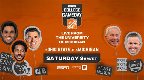 College Gameday Built By The Home Depot Travels To Ann Arbor For “the