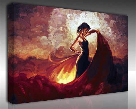 Best Dancer Couple Canvas Wall Art Dancing Woman Canvas Print Abstract Artworks Dancing Painting ...