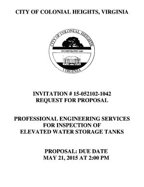 Fillable Online Proposal Tank Inspection Colonial Heights Fax