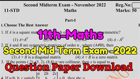 Th Maths Second Midterm Exam Model Question Paper Pdf