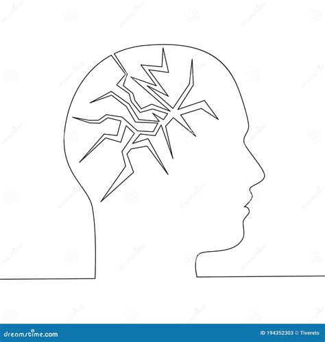 Concepto De Trauma Psicológico Por Línea Continua Ilustración Del