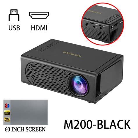 Mini Projector For Phone Small Projector Hdmi Usb Laptop Wired