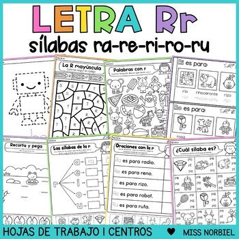 Letra R Sílabas con R ra re ri ro ru Spanish Letter of the week