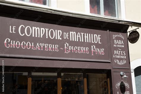 Le Comptoir De Mathilde Chocolaterie Sign Brand And Facade Text Store