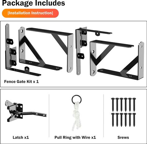 Delifox Heavy Duty Gate Kit With Self Locking Latch Anti Sag Frame