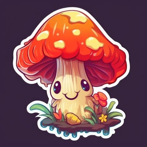 Premium AI Image | Cartoon mushroom in the forest