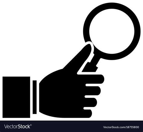 Magnifying Glass With Hand Vector