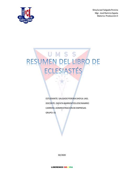 Resumen Del Libro De Eclesiastes Pdf