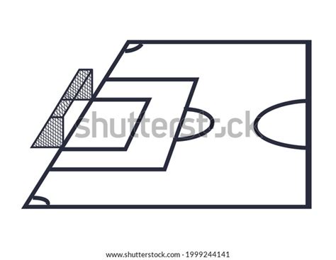 Soccer Court Medium Line Style Stock Vector Royalty Free 1999244141