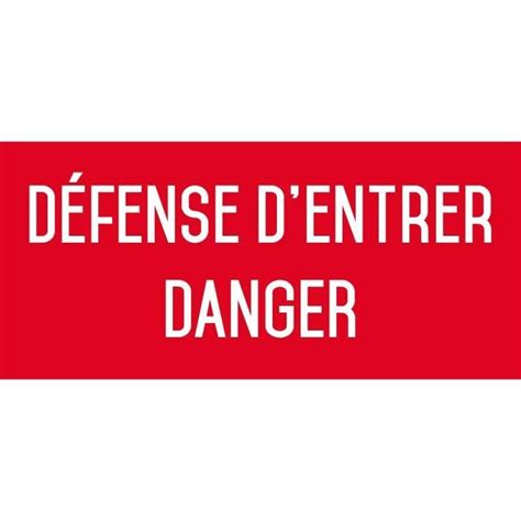 D Fense Dentrer Danger Autocollant Vinyl Waterproof L X H